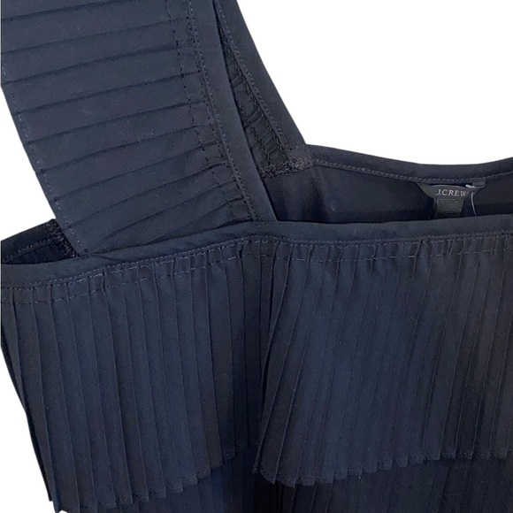 J Crew Black French Pleated Tiered Women's Top new w/ tags - Picture 5 of 10